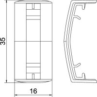 OBO ATR JO3212 blc Spojka vrchního dílu ATR 35,3x16x14,1 čistě bílá