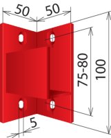 Držák zábrany 32x46 umělá hmota pro upevnění na zdi (1 sada = 2 kusy)