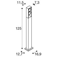 ESKINA FRAME 125 Pole double stojací svítidlo antracit 27 W 3000/4000K 95°