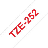 Páska BROTHER TZe-252, bílá/červená (24mm, laminované)