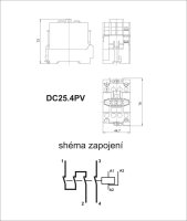 DC25.4PV 220-230V / 50Hz stykač 2-pólový