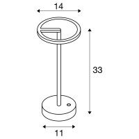 VINOLINA ONE stolní svítidlo, aku, IP54, 2700 K, TOUCH, bílá SLV 1007358