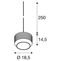 PANTILO ROPE 19 závěsné svítidlo, 250 cm, E27, 15 W, stříbrná SLV 1007596