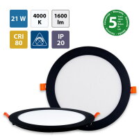 LED podhledové svítidlo Toro R21, 21W, 4000K, černá barva svítidla