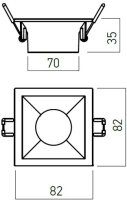 XKONE REC. SQ. SPOT GU10/PAR16 1x50W max