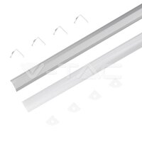 Aluminum Profil 2000 x 15.8 x 15.8mm Milky, VT-8109 V-TAC SKU3353