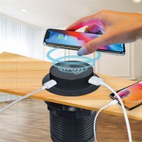 Bezdrátová 15W + USB A+C 20W PD výsuvná