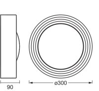 Orbis Concrete 300MM 13W 830 Click Dim Gray OSRAM 4099854446634