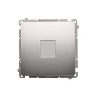 Kryt zaslepovací se třmenem, montáž do krabice - drápky a šrouby, stříbrná matná