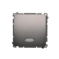 Přepínač křížový, s orientačním LED, řazení 7So, 10AX, 250V, stříbrná matná