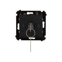 Spínač žaluziový na klíč, 3 polohový, řazení 1-0-2, 5 A / 250 V~ černá matná