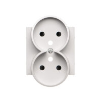 Kryt zásuvky 2 násobné, s uzemněním světle šedá matná   TGZ2MZP/114