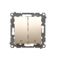 Dvojitý dvojpólový spínač 16AX 250V, zlatá matná, metalizovaná DW22A.01/44