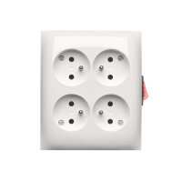 ACGZN4W1/11 Čtyřnásobná zásuvka s uzemně