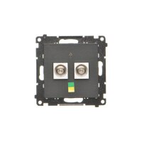 Zásuvka ekvipotenciální, 2 násobná (přístroj s krytem) černá matná