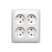 Čtyřzásuvka s uzemněním, IP20 s roletami bílá KONTAKT SIMON ACGZN4CZ/11