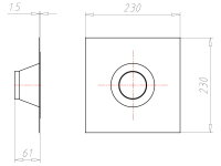 Těsnící manžeta Vlies-Butyl 230x230x50mm pro vedení d75-90mm KAISER 9089-53