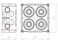Vstupní krabice Varifix 2x2 s krytem a přepážkou, do betonu KAISER 9902.24