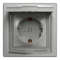 ASFORA Zásuvka SCHUKO 250V 16A, clonky, IP44, alu SCHNEIDER EPH3100361