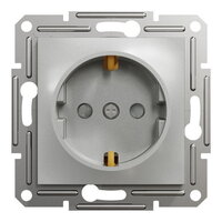 ASFORA Zásuvka SCHUKO 250V 16A, clonky, alu SCHNEIDER EPH2900261