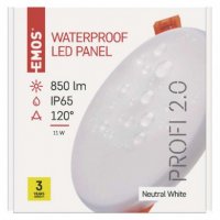 LED vestavné svítidlo VIXXO, kruhové, bílé, 10W neutr. b., IP65 EMOS ZV1132