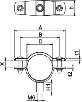 OBO ASG 732 30 A2 Distanční příchytka s připojovacím závitem M6 25-30mm Nerez