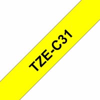 BROTHER TZe-C31,  signální žlutá / černá - 1ks (12mm, lam.)