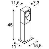 ESKINA FRAME 45 FL venkovní LED stojací svítidlo antracit CCT spínač 3000/4000K