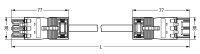 Propojovací kabel Eca zásuvka-zástrčka černá 3pól. WAGO 771-6993/017-701