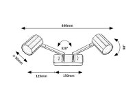 KARTER GU10 2x 5W IP20 matná černá RABALUX 73028