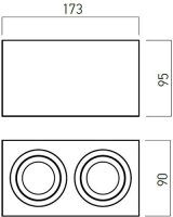 XBRIX RECTANG. ADJ. CEILING FITTING GU10