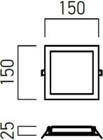 XFACE REC. SQ. PANEL 12W 100-240V AC 400