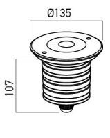 XGROUND GRND. RND. REC. FITTING 1x25W 90