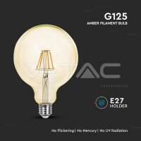 LED Bulb 12W Filament E27 G125 Amber Cover 2200K VT-2143 V-TAC SKU217456