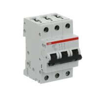 S203M-B10 3 fázový jistič 10 A char. B 10kA ABB 2CDS273001R0105