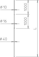 OBO 101 3B-4500 Jímací tyč pro stativ se třemi nohami 4500mm Hliník Alu