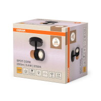 Stropní svítidlo LEDVANCE DECOR SPOT CORK BLACK 1x3.4W 927 DIM