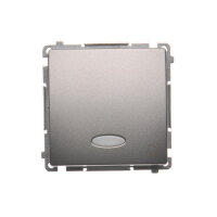 Ovládač zapínací ZVONEK, s orientačním LED, řazení 1/0 So, 10AX, 250V, Inox