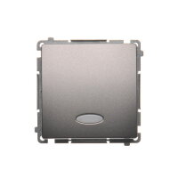 Spínač jednopólový, s orientačním LED podsvětlením, řazení 1So, 10AX, 250V, Inox