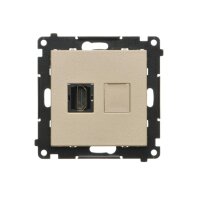Zásuvka HDMI 1 násobná (přístroj s krytem) champagne matná   TGHDMI.01/144