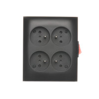 ACGZN4W1/49 Čtyřnásobná zásuvka s uzemně