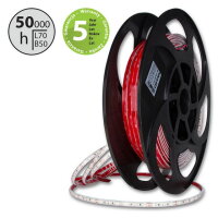 LED pásek SMD2835 WW, 120LED/m, 9,6W/m, DC 24V, 770lm/m, CRI90, IP67, 10mm, 5m