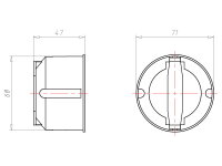 Krabice stropní hloubka 47 mm, do dutých stěn KAISER 9063-50