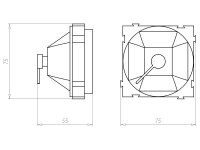 Krabice konická 45° průměr 60 mm stropní pro světla do betonu KAISER 1249-50