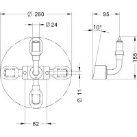 Držák s adaptérem SPINOTTO SPL/I pozink, dvoupolohový zkosený SIRENA 83510