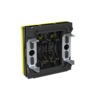 Kryt spínače ABB LEVIT trojnásobného, žlutá/kouřová černá 3559H-A00666 64