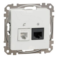 Sedna D/E Datová zásuvka RJ45 kat.5e UTP+telefonní RJ11 Bílá SCHNEIDER SDD111458