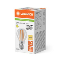 Světelný zdroj LED CLASSIC A DIM P 11W 830 Clear E27 LEDVANCE 4099854777318