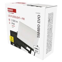 LED reflektor TAMBO EVO  se senzorem pohybu, 20 W, 2000 lm, IP65, černý ZS2924