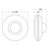 Pohybové čidlo ORBIS CIRCUMAT PRO CR 12 M-360° IP44 10A/230V stropní mon. v12M
